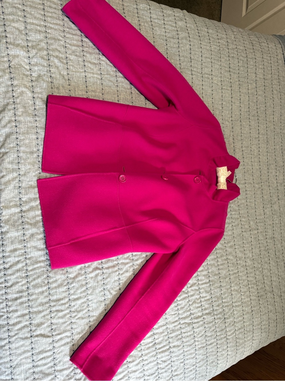 Talbots Girls' Bright Fuchsia Pea Coat